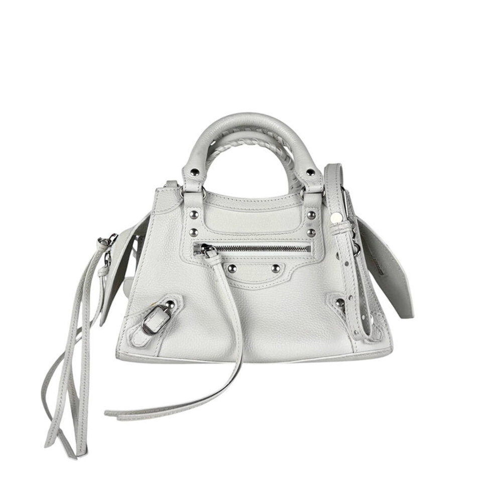 Balenciaga BALENCIAGA Handbag Shoulder Bag Neo Classic City Mini Leather Whit...